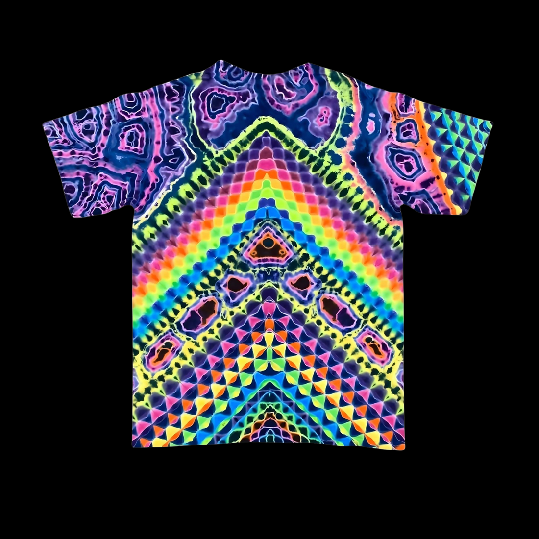 "HYPER-SPECTRUM VORTEX" Cotton Print T-Shirt