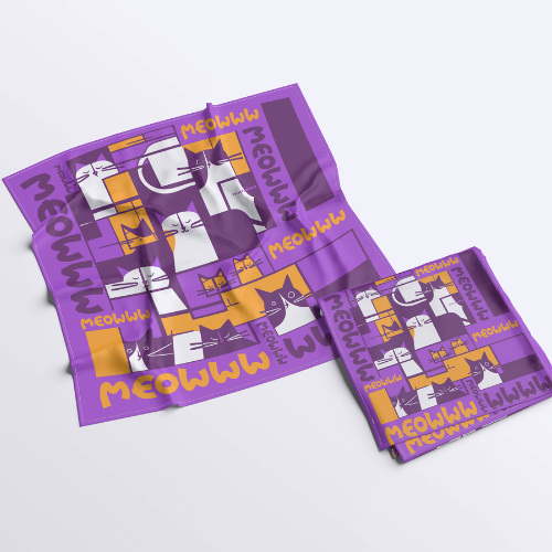 Trippy Banada Colorful Cat Design with Masks and Musical Notes Pattern for Festive Events & Parties