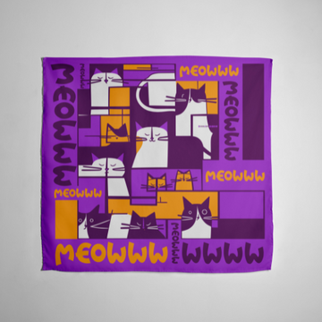 Trippy Banada Colorful Cat Design with Masks and Musical Notes Pattern for Festive Events & Parties