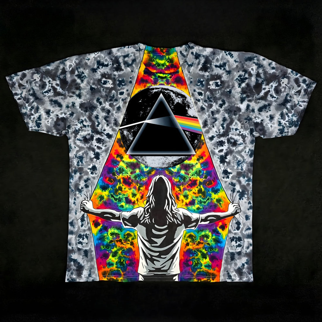 "THE DARK SIDE OF THE MOON LIFE" Cotton Print T-Shirt